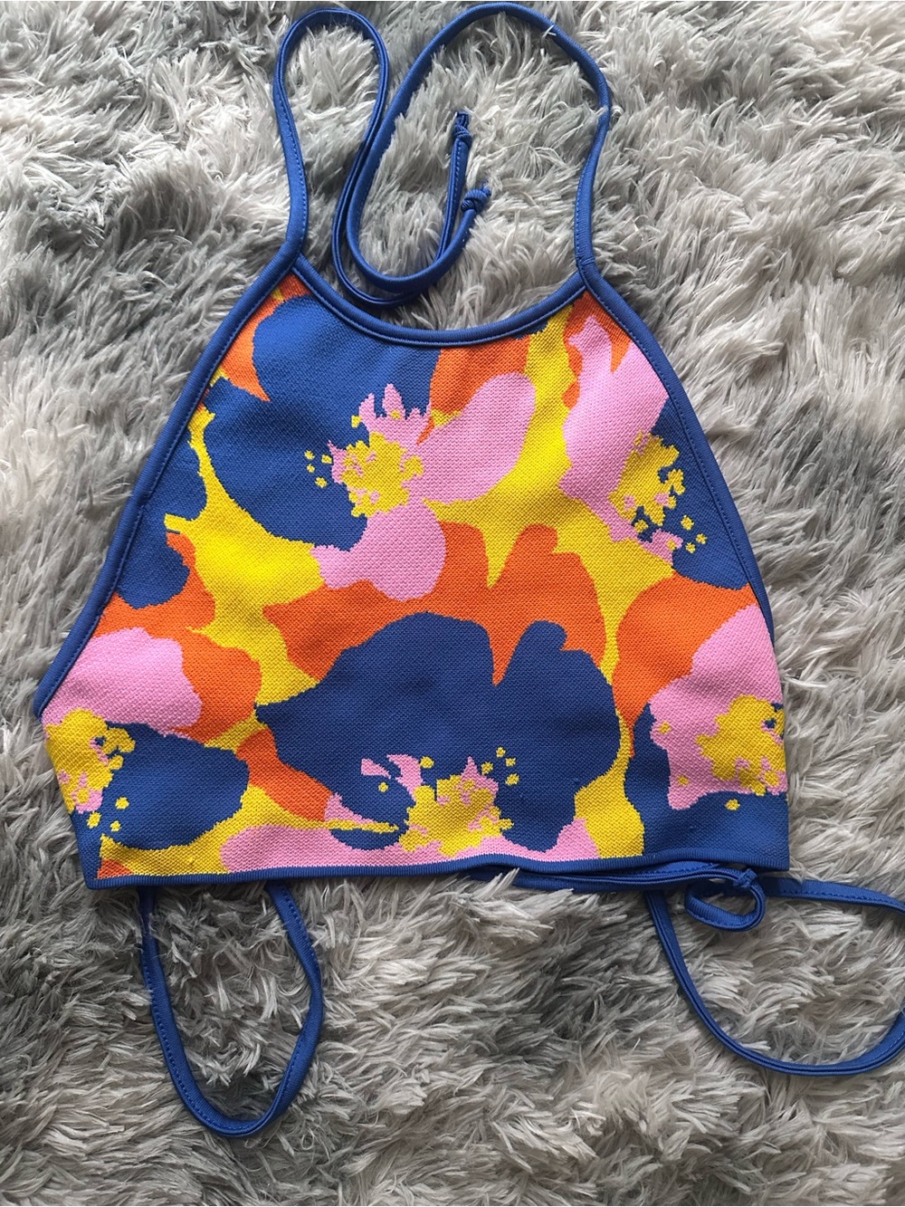 Zara knit Floral Halter backless
